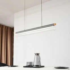 Lucande LED-Hängeleuchte Alania, transparent, Metall, 86,5cm