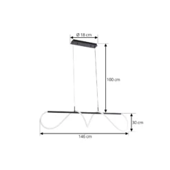 Lucande LED-Hängeleuchte Kisune, schwarz/weiß, Metall