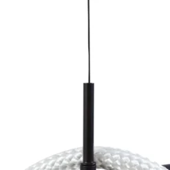 Lucande LED-Hängeleuchte Kisune, schwarz/weiß, Metall