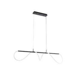 Lucande LED-Hängeleuchte Kisune, schwarz/weiß, Metall
