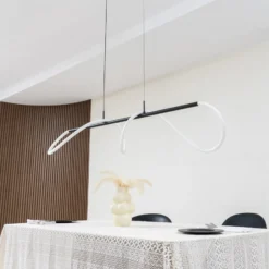 Lucande LED-Hängeleuchte Kisune, schwarz/weiß, Metall