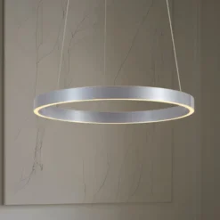 Lucande LED-Hängeleuchte Yonam, Ø 60 cm, 1-flg., alu, CCT