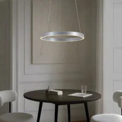 Lucande LED-Hängeleuchte Yonam, Ø 60 cm, 1-flg., alu, CCT