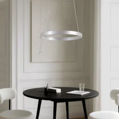 Lucande LED-Hängeleuchte Yonam, Ø 60 cm, 1-flg., alu, CCT
