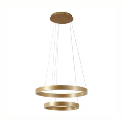 Lucande LED-Hängeleuchte Yonam, Ø 60 cm, 2-flg., gold, CCT