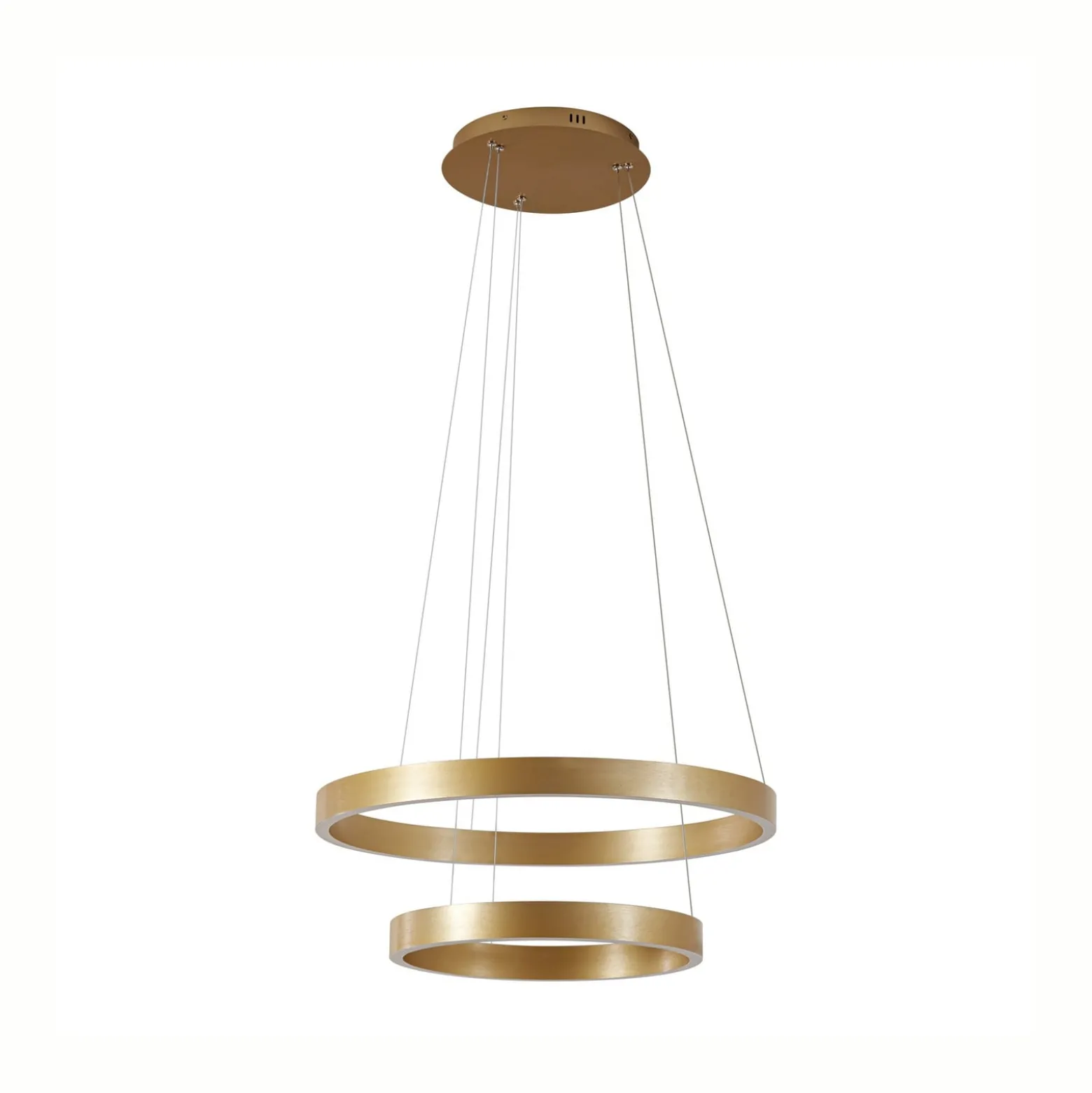 Lucande LED-Hängeleuchte Yonam, Ø 60 cm, 2-flg., gold, CCT