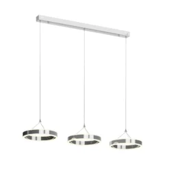 Lucande LED-Pendellampe Lyani, 115cm, 3-flg., chrom, dimmbar