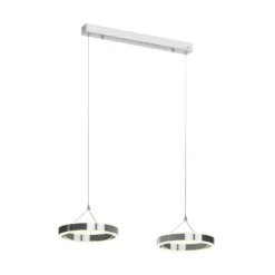 Lucande LED-Pendellampe Lyani, 85 cm, 2-flg., chrom, dimmbar