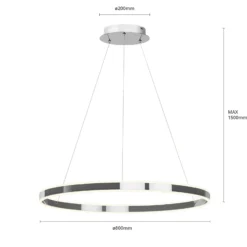 Lucande LED-Pendelleuchte Lyani, 80 cm, chrom, dimmbar