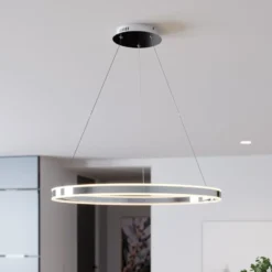Lucande LED-Pendelleuchte Lyani, 80 cm, chrom, dimmbar