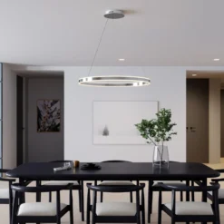 Lucande LED-Pendelleuchte Lyani, 80 cm, chrom, dimmbar