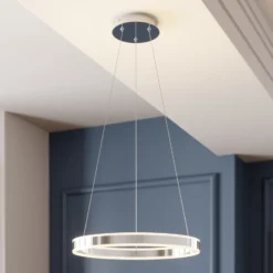 Lucande LED-Pendelleuchte Lyani, Ø 50 cm, chrom, dimmbar