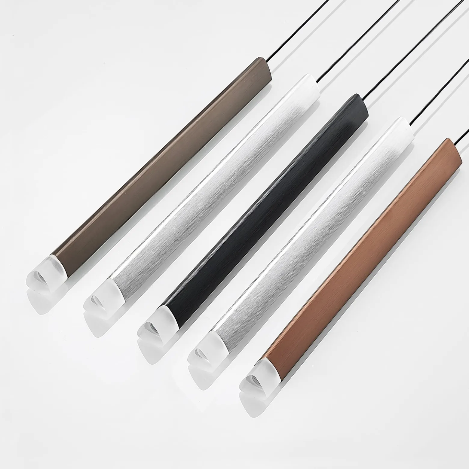 Lucande LED-Pendelleuchte Stoika, 88 cm, 5-flg., Metall