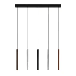 Lucande LED-Pendelleuchte Stoika, 88 cm, 5-flg., Metall