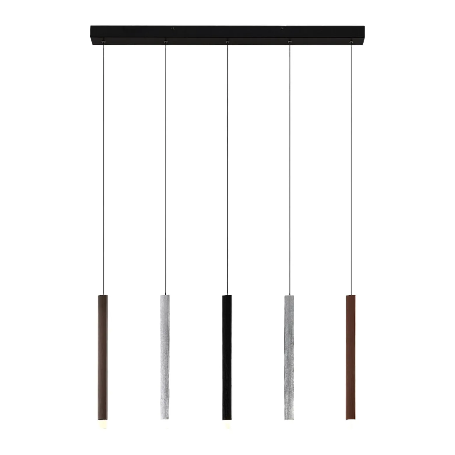 Lucande LED-Pendelleuchte Stoika, 88 cm, 5-flg., Metall