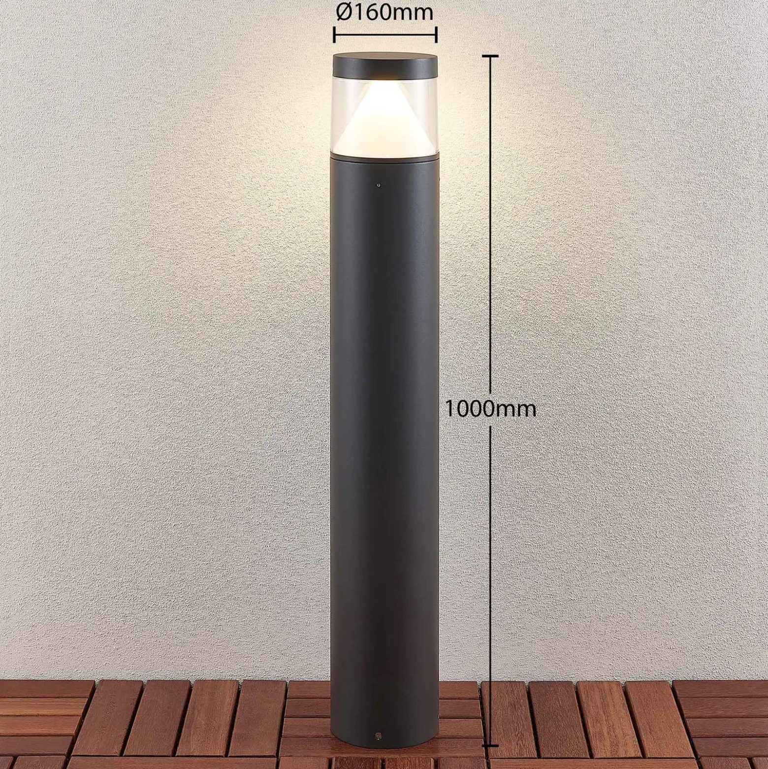 Lucande LED-Pollerlampe Darja, anthrazit, Metall, 100cm,IP54