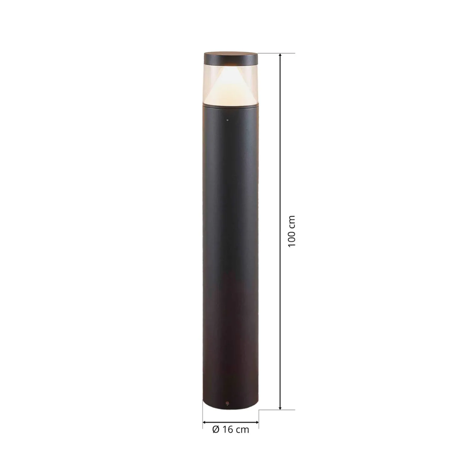 Lucande LED-Pollerlampe Darja, anthrazit, Metall, 100cm,IP54