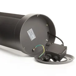 Lucande LED-Pollerleuchte Dylen, grau, Metall, 80 cm, IP65
