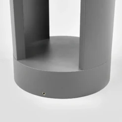 Lucande LED-Sockelleuchte Dylen, grau, Metall, 50cm, IP65