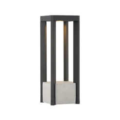 Lucande LED-Sockelleuchte Kalisa, IP65, 42 cm, grau, Metall