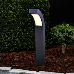 Lucande LED-Sockelleuchte Lennik, 60 cm, anthrazit, Metall