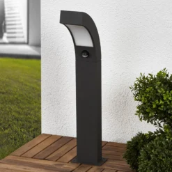 Lucande LED-Sockelleuchte Lennik, Sensor, 60 cm, anthrazit