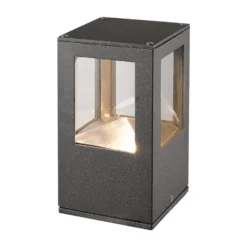 Lucande LED-Sockelleuchte Nicola, 20 cm, anthrazit, IP54
