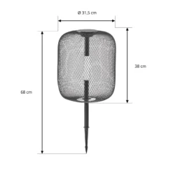 Lucande LED-Solarerdspießleuchte Faylen, schwarz, IP65