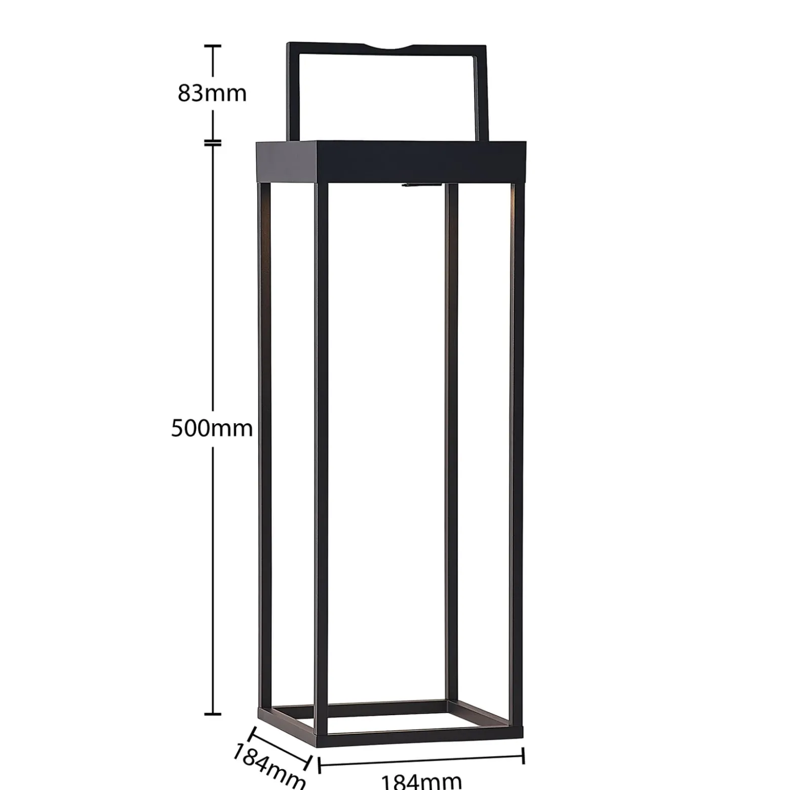 Lucande LED-Solarleuchte Lynzy, 58cm, schwarz, Metall, IP65