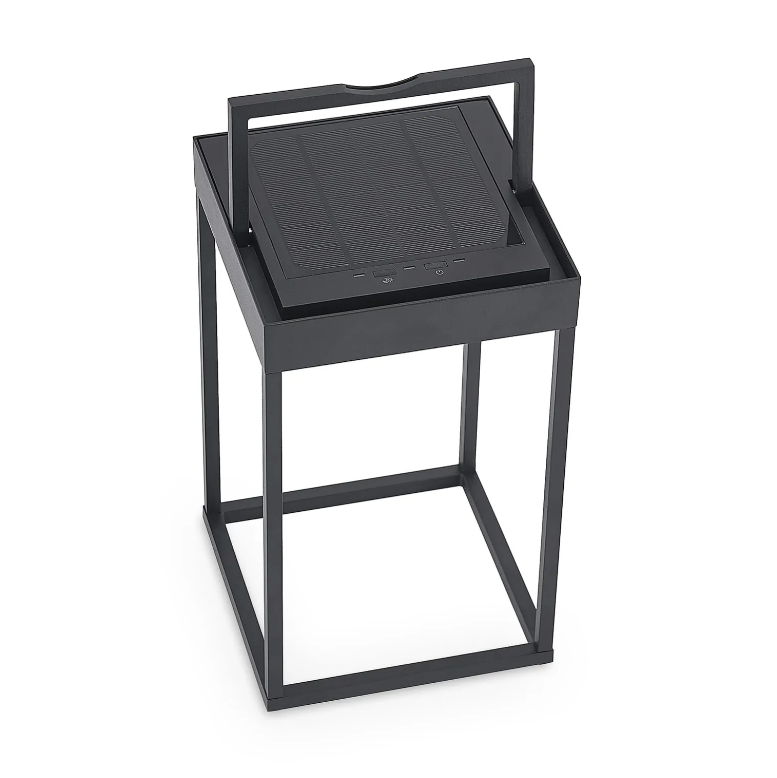 Lucande LED-Solarleuchte Lynzy, 38cm, schwarz, Metall, IP65