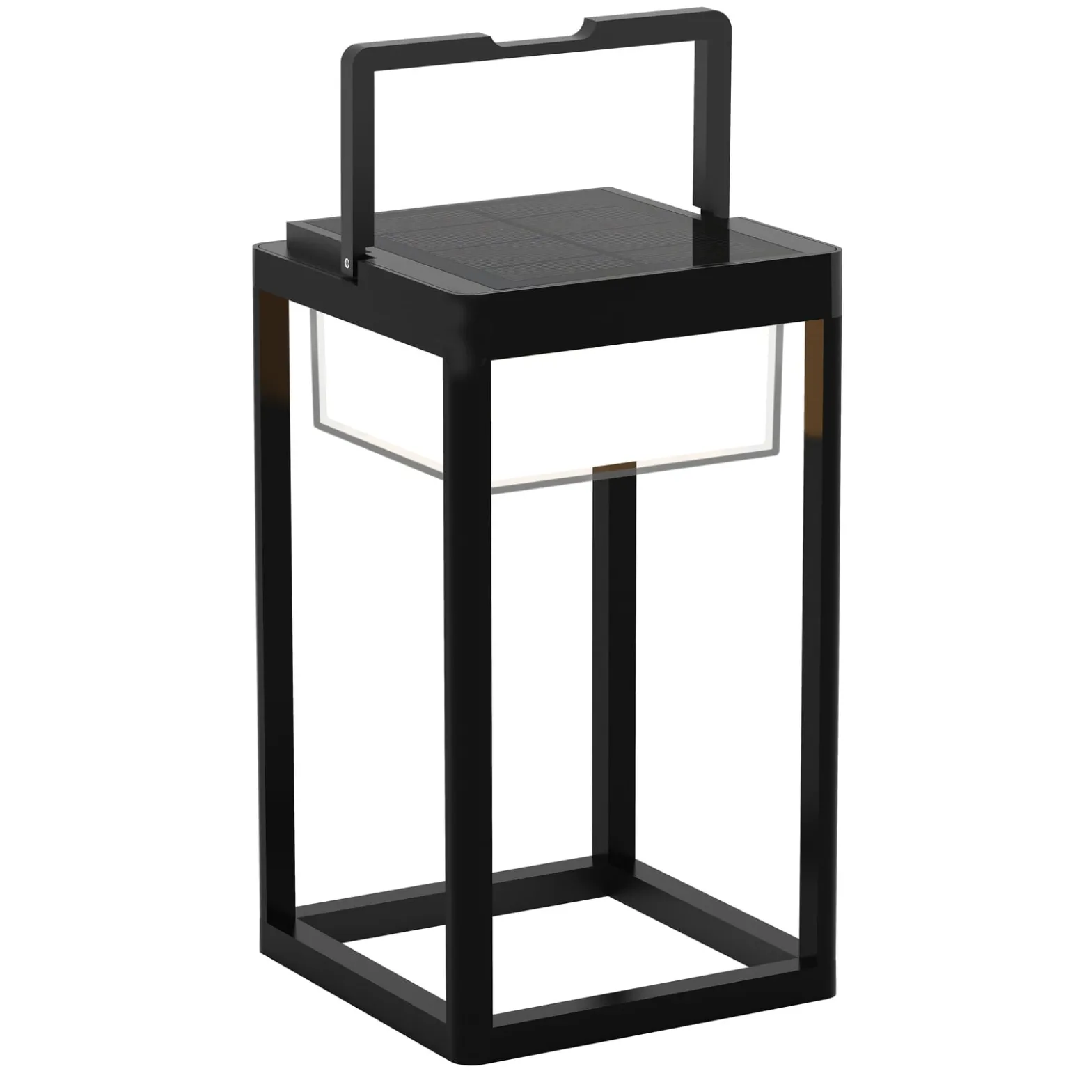 Lucande LED-Solartischlampe Tilena, eckig, schwarz, dimmbar