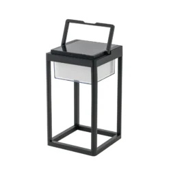 Lucande LED-Solartischlampe Tilena, eckig, schwarz, dimmbar