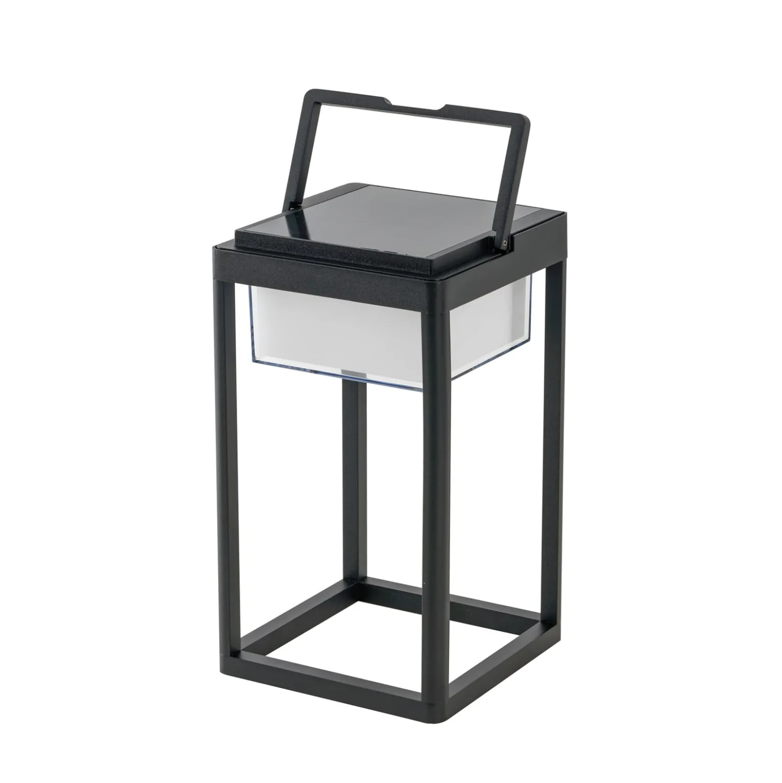 Lucande LED-Solartischlampe Tilena, eckig, schwarz, dimmbar