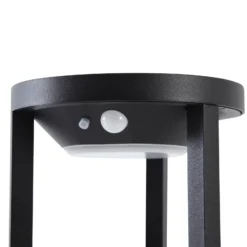 Lucande LED-Solarwegeleuchte Nilea, Ø 16 cm, schwarz, Sensor
