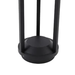 Lucande LED-Solarwegeleuchte Nilea, Ø 16 cm, schwarz, Sensor