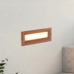 Lucande LED-Wandeinbauleuchte Lachlain, rost, 25 cm, IP65