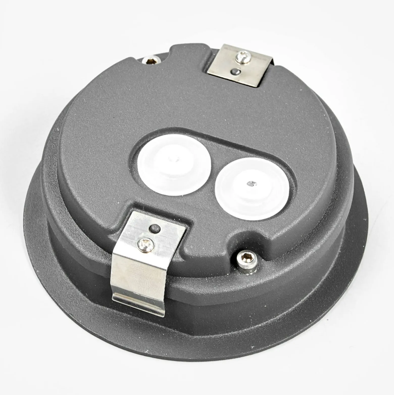 Lucande LED-Wandeinbauleuchte Loya, Ø 11,5 cm, grau, IP54