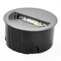 Lucande LED-Wandeinbauleuchte Loya, Ø 11,5 cm, grau, IP54
