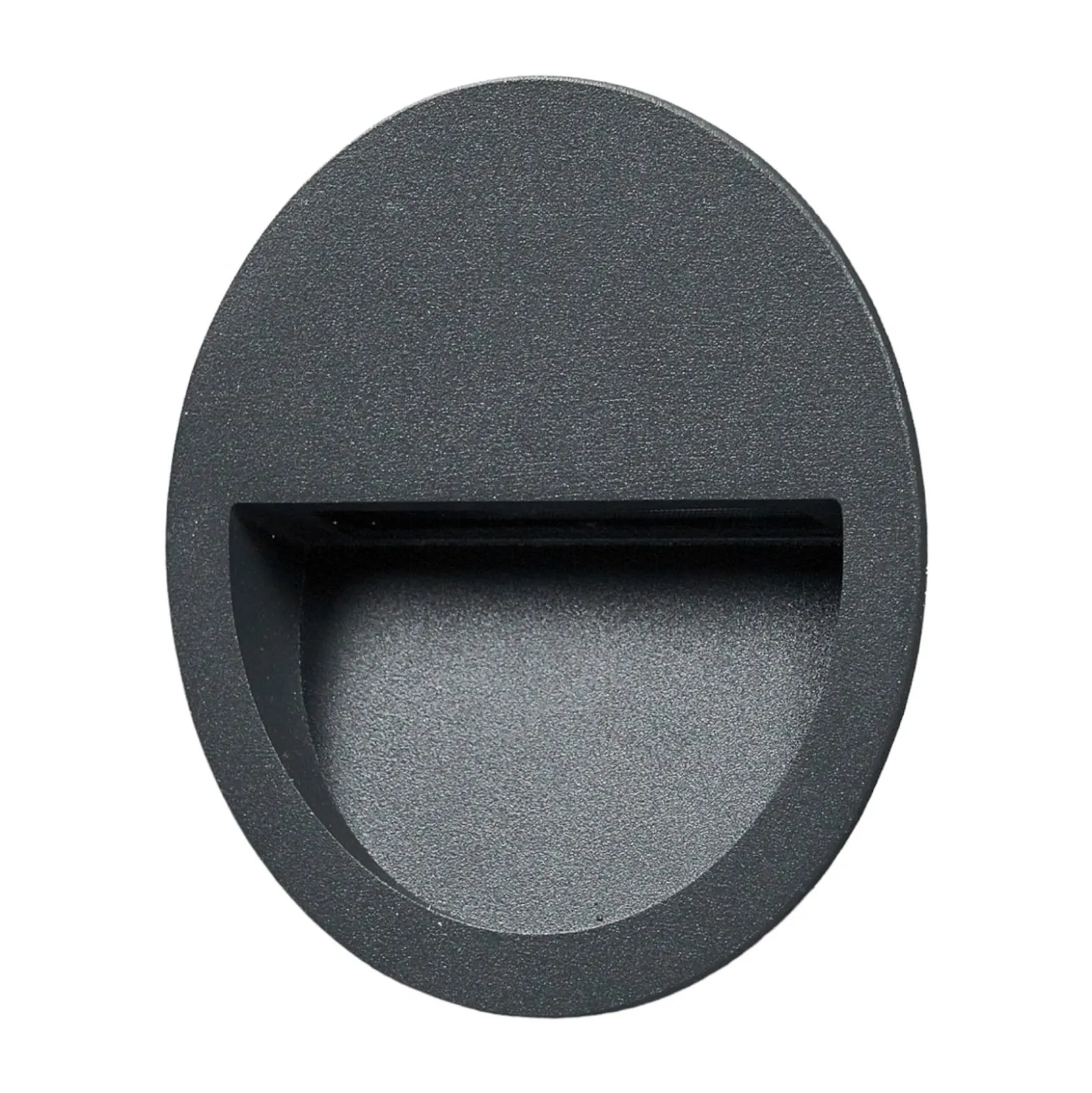 Lucande LED-Wandeinbauleuchte Loya, Ø 11,5 cm, grau, IP54