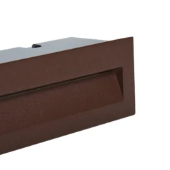 Lucande LED-Wandeinbauleuchte Loya, 23 x 8 cm, rost, IP54