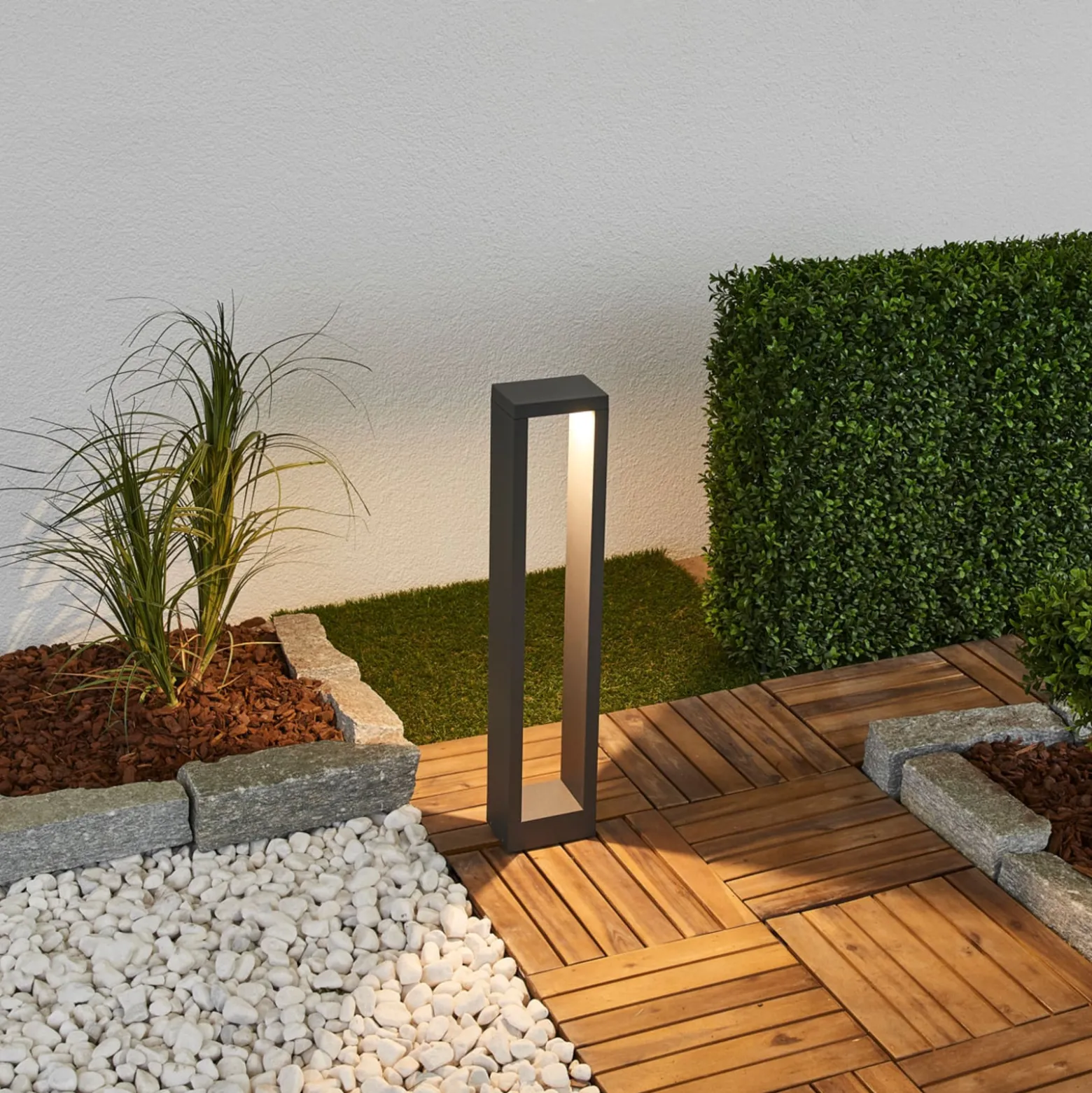 Lucande LED-Wegelampe Jupp, 4er-Set, 60 cm, anthrazit, IP54