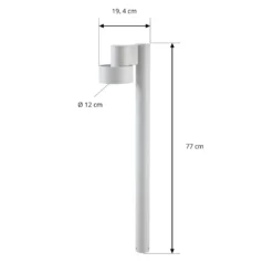 Lucande LED-Wegeleuchte Elune, hellgrau, IP44, Höhe 77 cm