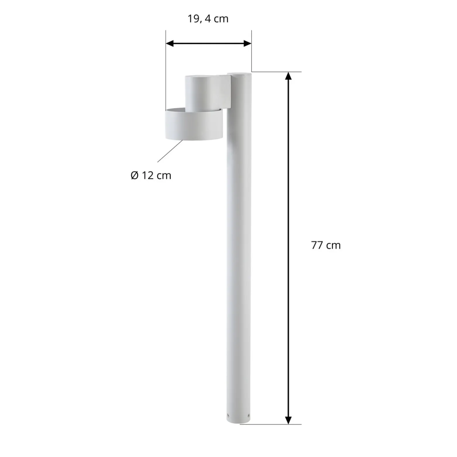 Lucande LED-Wegeleuchte Elune, hellgrau, IP44, Höhe 77 cm