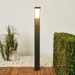 Lucande LED-Wegeleuchte Juvia, 100 cm, Bewegungsmelder, IP54