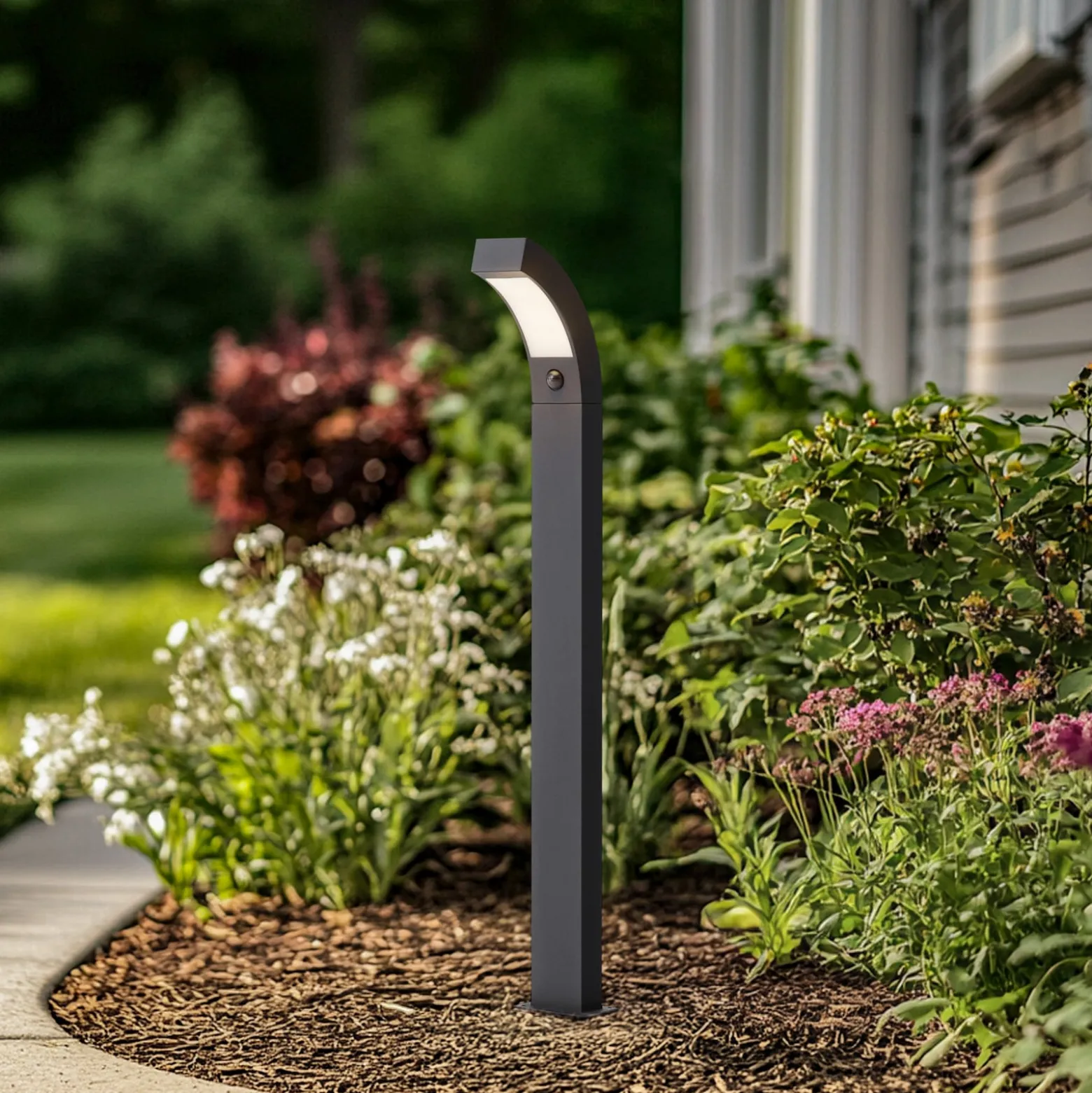 Lucande LED-Wegeleuchte Lennik, Sensor, 100 cm, anthrazit