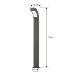 Lucande LED-Wegeleuchte Lennik, Sensor, 100 cm, anthrazit
