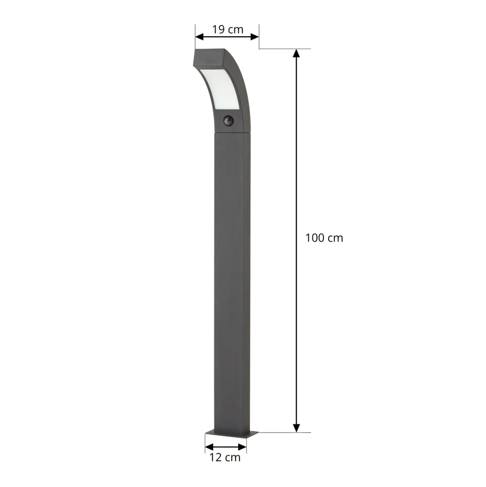 Lucande LED-Wegeleuchte Lennik, Sensor, 100 cm, anthrazit