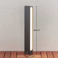 Lucande LED-Wegeleuchte Lirka, dunkelgrau, Metall, 60 cm