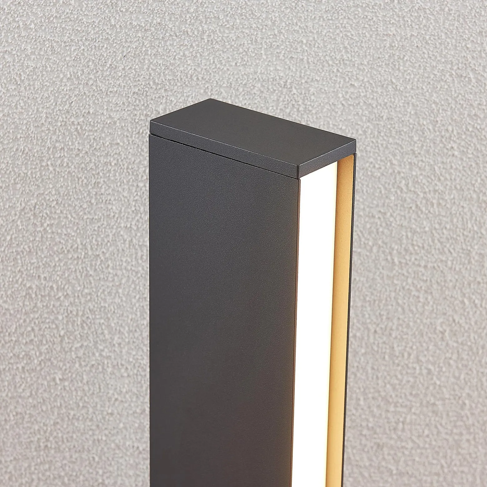 Lucande LED-Wegeleuchte Lirka, dunkelgrau, Metall, 60 cm