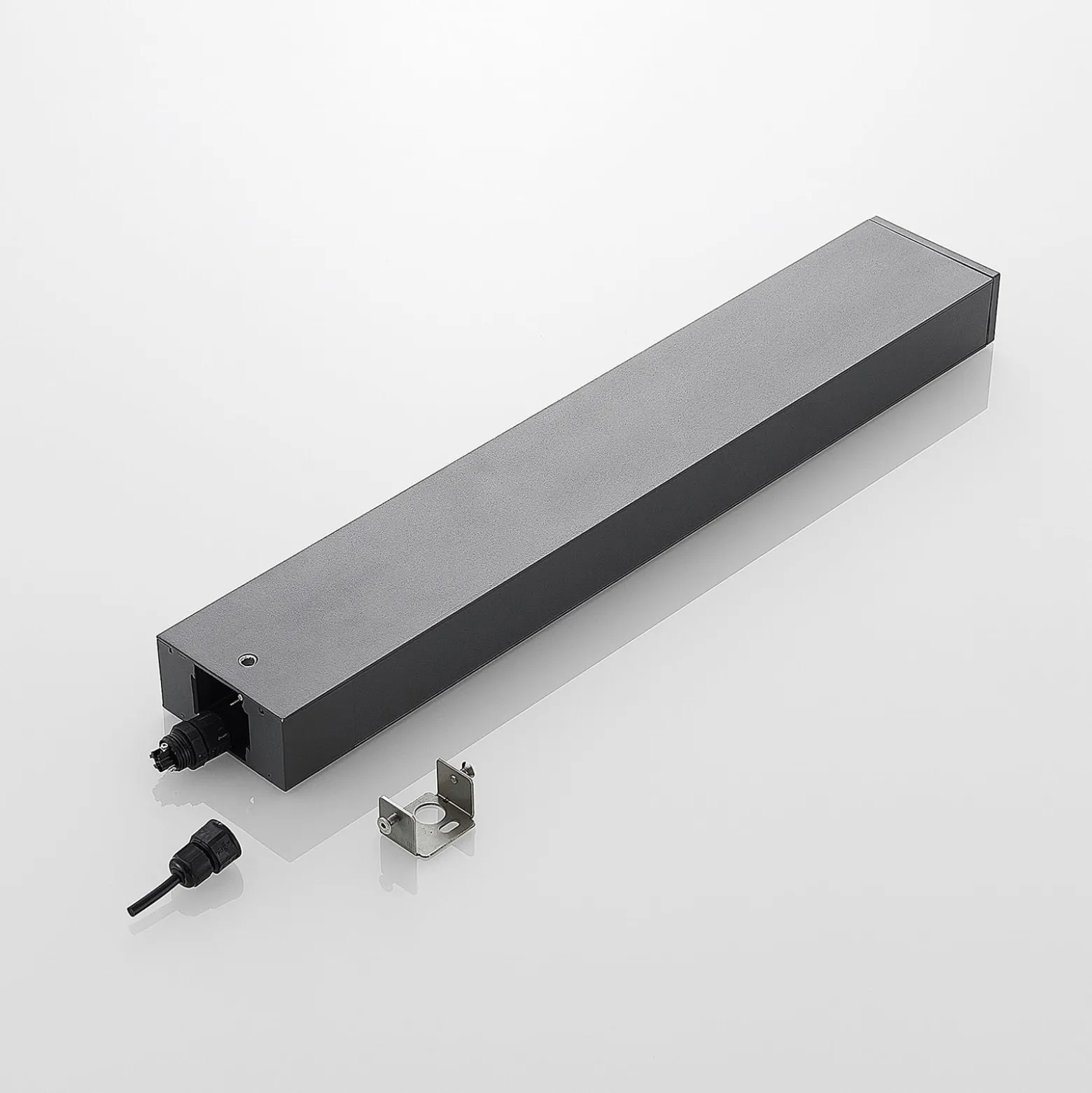 Lucande LED-Wegeleuchte Lirka, dunkelgrau, Metall, 60 cm